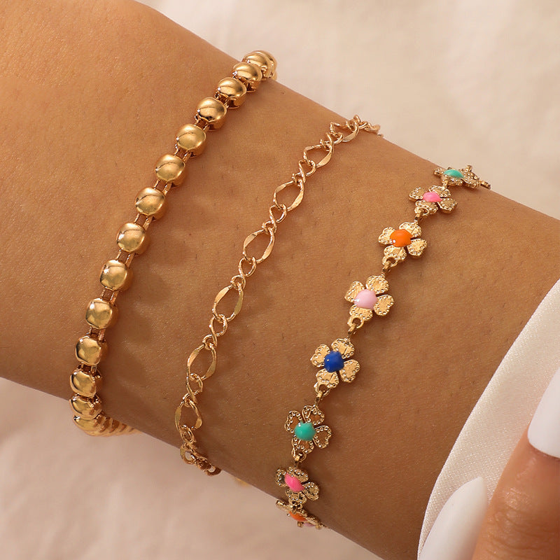 Boho Style Flower Starfish Buckle Circle Bracelet Set 4d2d7c67 a8e6 4a5a 9f12 1b88d99fae58