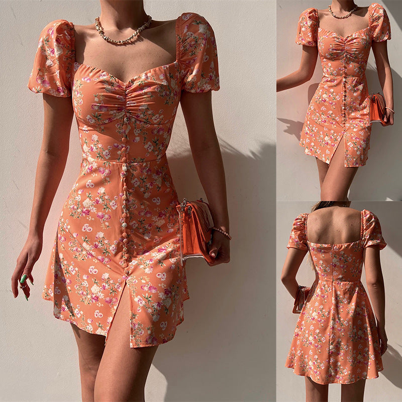 V-neck Breasted Short Skirt For Women 4d358fed 7aa3 4d80 b396 74542d6cd82f