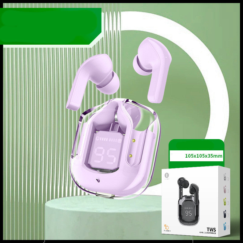 New Mini Transparent Wireless Bluetooth Headset Digital Display ENC Noise Reduction True Wireless Sports Music 4d3d0352 884c 