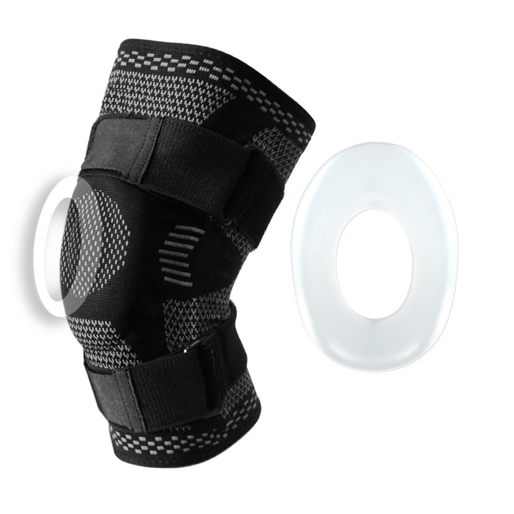 Knitted Breathable Silicone Strap Compression Sports Knee Leg Guards 4d42d5d1 ff09 4e1f b052 536a39161803