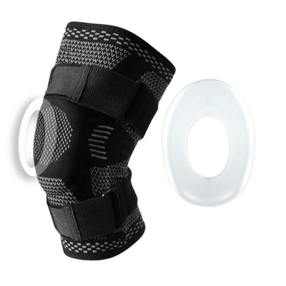 Knitted Breathable Silicone Strap Compression Sports Knee Leg Guards 4d42d5d1 ff09 4e1f b052 536a39161803