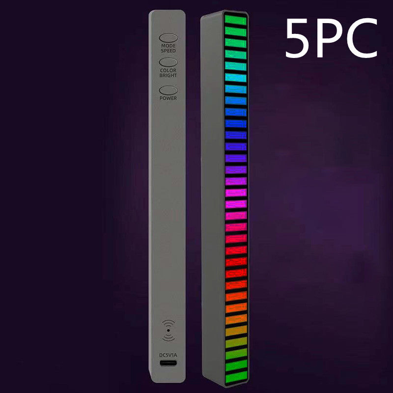 New Car Sound Control Light RGB Voice-Activated Music Rhythm Ambient Light With 32 LED 18 Colors Car Home Decoration Lamp 4d4