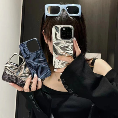 Matte Plating Solid Color Phone Case Water Ripple - 图片 4