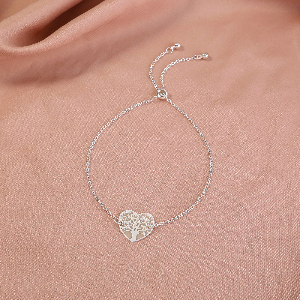 Silver copper heart tree of life dripping oil luminous bracelet 4d85150e e9f4 4023 a8a4 500929f324f8