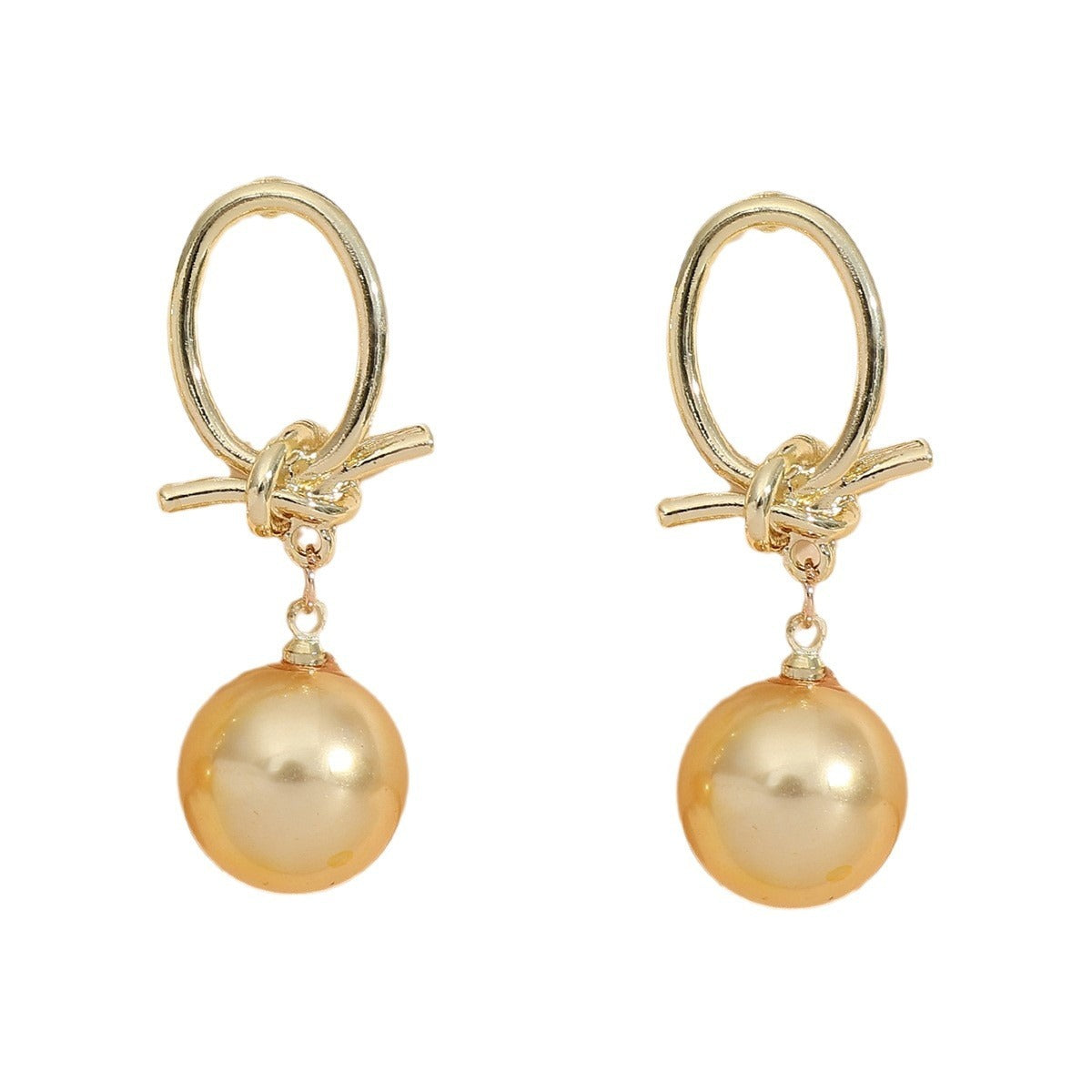 Elegant French Retro Personalized Knotted Pearl Earrings 4d862ec2 2128 4cc3 860a ab7c8534f003