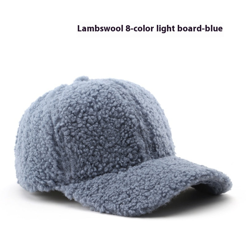 Baseball Cap Fashion Retro Solid Color Lamb Wool Curved Brim 4d9e48ba d725 4353 879c 7d5ddf6859de trans