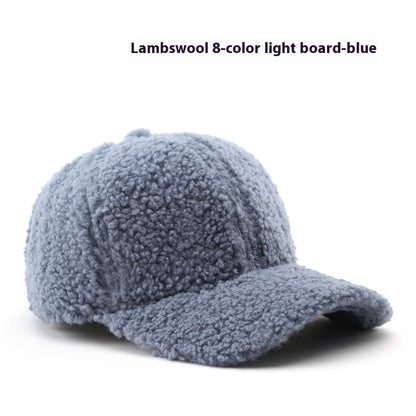 Baseball Cap Fashion Retro Solid Color Lamb Wool Curved Brim 4d9e48ba d725 4353 879c 7d5ddf6859de trans