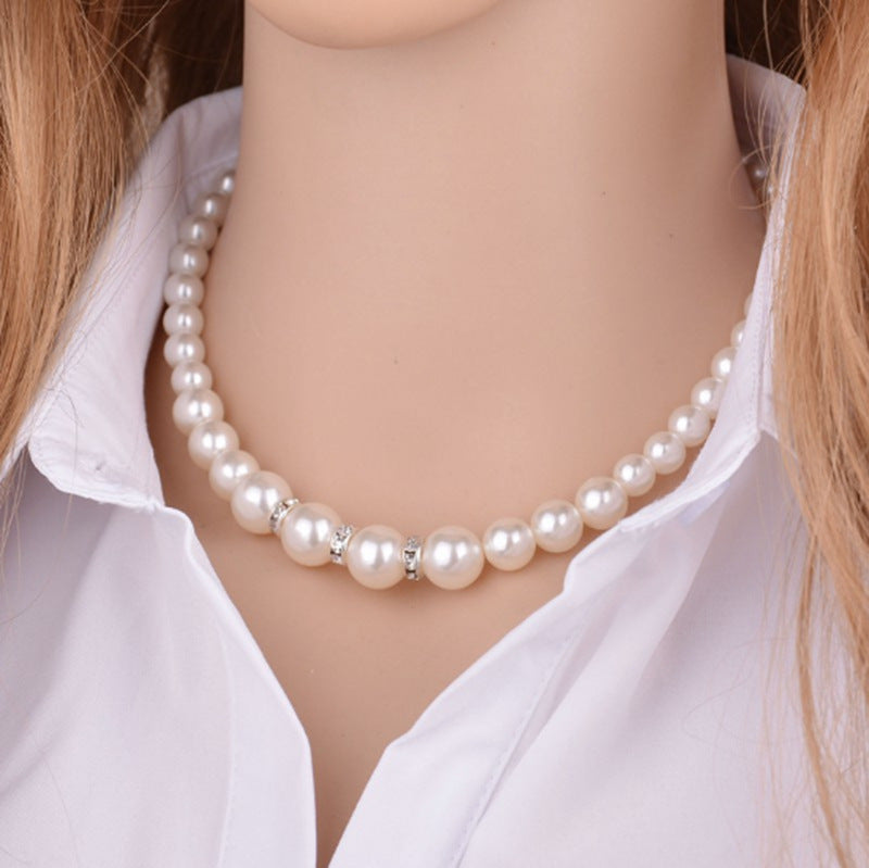 Shambhala Diamond Ring Synthetic Pearl Necklace Bridal Set 4daaa741 36c8 4b84 a6c2 299506a510f2
