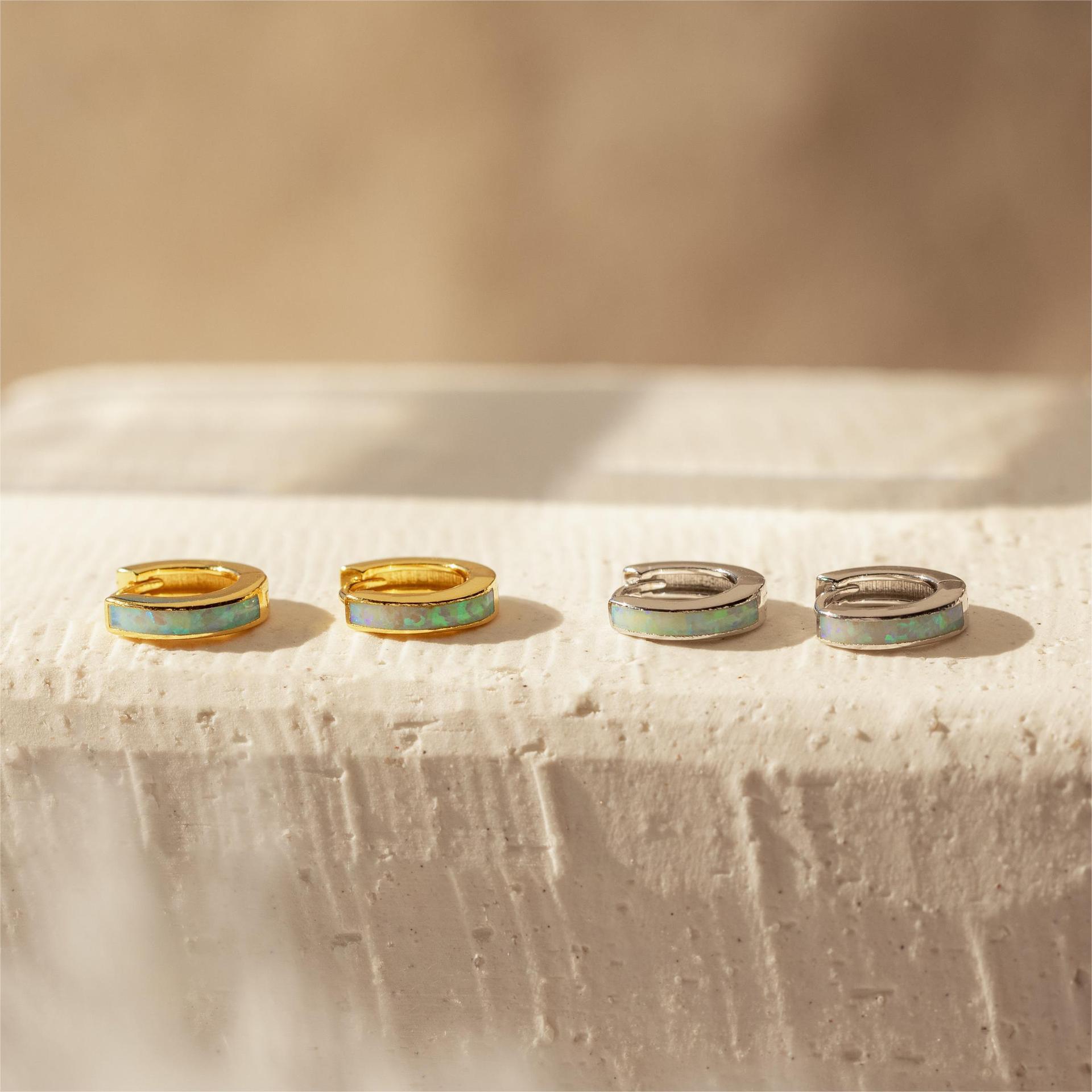 New Simple And Compact Opal Patch Round O-shaped Earrings 4daf23d9 ae98 4f28 b688 282d7f7ccec7