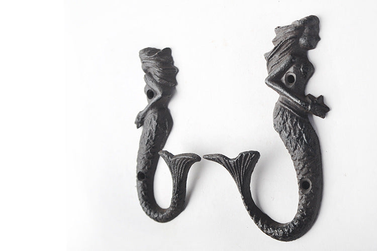 Vintage Ornament Mermaid Cast Iron Single Hook Wall Hook 4df1494c 5c4f 49a8 a24b f44409ed69d4