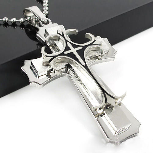 Cross Pendant Silver Gold Black Stainless Steel 4dfc9527 f438 4835 91c9 ea1a8231ad4b