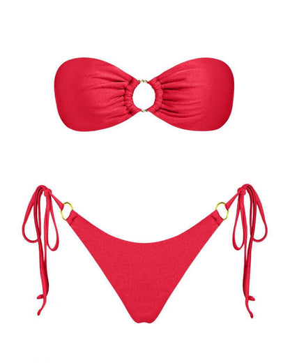 Split Swimsuit Bikini Suit Sunshine Bath Beach Tube Top Women