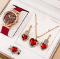 6pcs Set Ladies New Belt Quartz Watch Diamond Jewelry Suit - HD Wireless Product #5