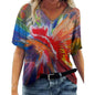 Oversized Loose V-neck Printed Short-sleeved T-shirt 4e269415 b396 4828 85a6 b9bf63935e88