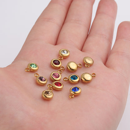 65mm Gold Titanium Steel 12 Birthstone Pendant Ornaments Accessories - HD Wireless Product #2