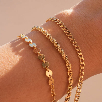 European And American Gold-plated Twist Chain Bracelet 4e47c056 e6a2 4670 bdd5 502876cf3da4