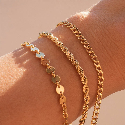 European And American Gold-plated Twist Chain Bracelet 4e47c056 e6a2 4670 bdd5 502876cf3da4