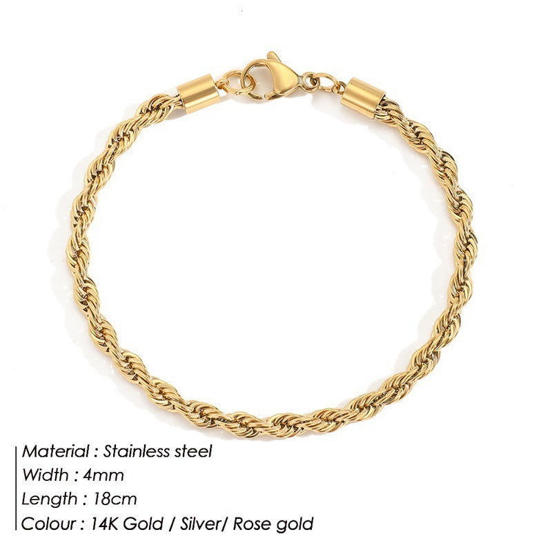 European And American Gold-plated Twist Chain Bracelet 4e6348ae cf1f 4d18 877a b4bdd831bafd