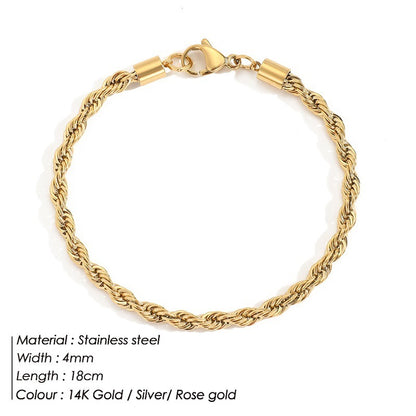 European And American Gold-plated Twist Chain Bracelet 4e6348ae cf1f 4d18 877a b4bdd831bafd