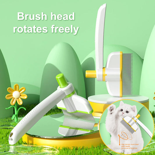 Cat Comb Tie Removal Floating Hair Magic Long Hair Pet Self-Cleaning Row Dog Cat Comb Grooming Supplies Flea Removal Brush Pe