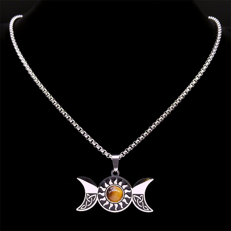 European And American Pendant Magic Worship Trinity Five-pointed Star Sun Necklace 4e73c595 a824 4841 8dfc 96dbe50a7879