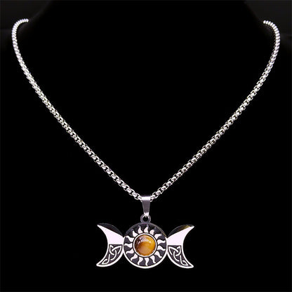 European And American Pendant Magic Worship Trinity Five-pointed Star Sun Necklace 4e73c595 a824 4841 8dfc 96dbe50a7879