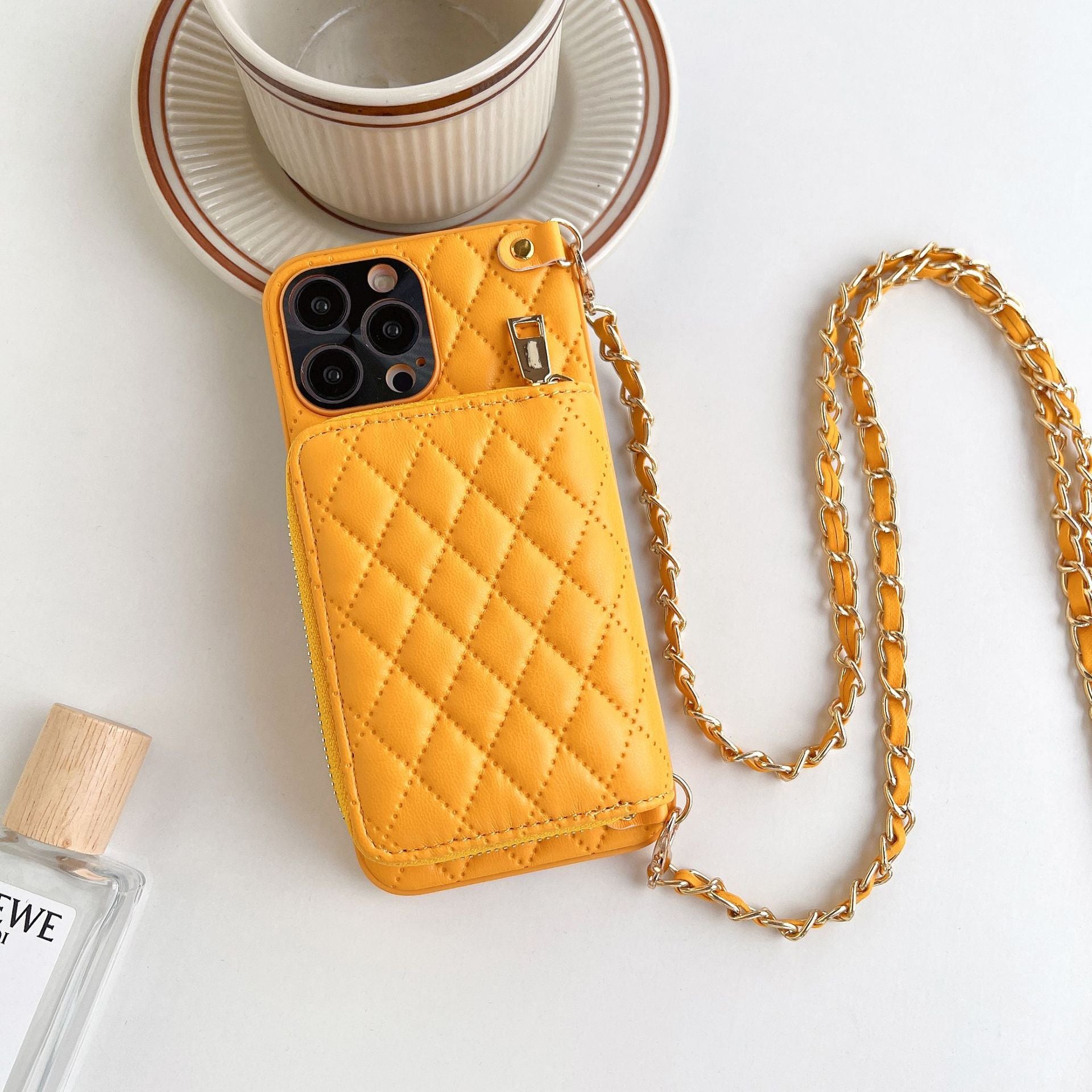 Crossbody Card Insert Case Luxury Rhombus Lamb Skin 4e8cc4a1 980a 4861 9326 cd6dc2c8d1bb