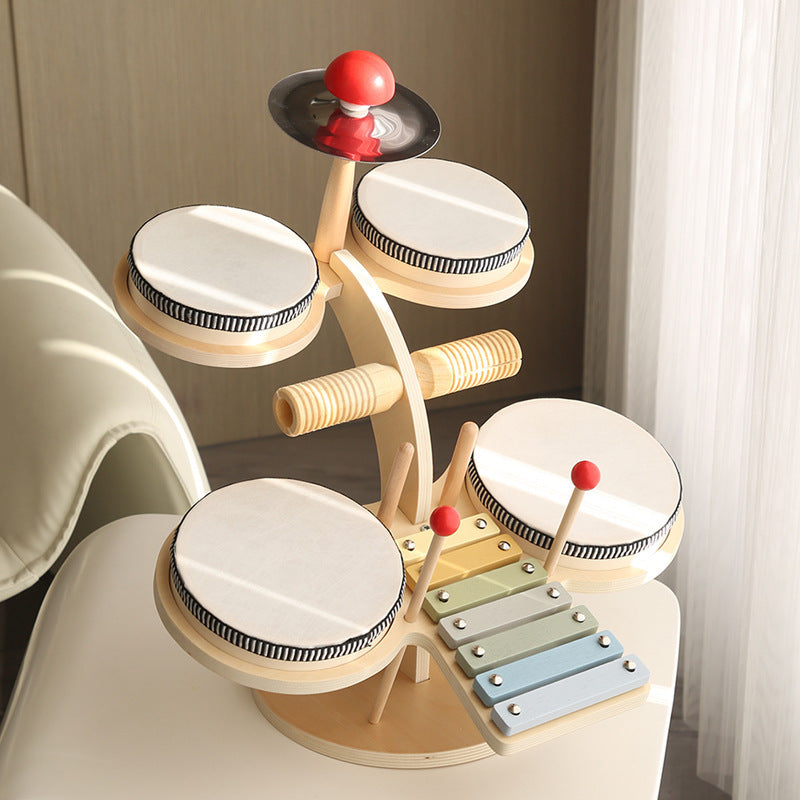 Children's Montessori Early Education Wooden Multifunctional Drum Stand 4e8efbda c100 4179 a4d0 bf36a94b08fd