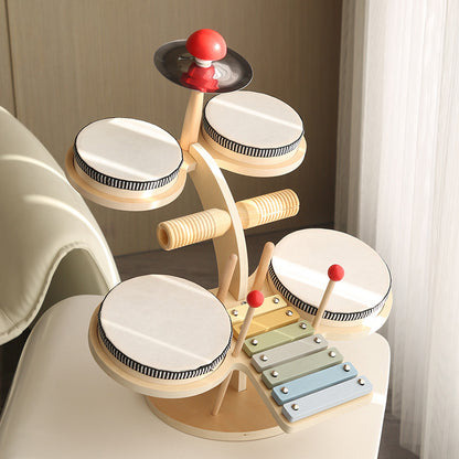 Children's Montessori Early Education Wooden Multifunctional Drum Stand 4e8efbda c100 4179 a4d0 bf36a94b08fd