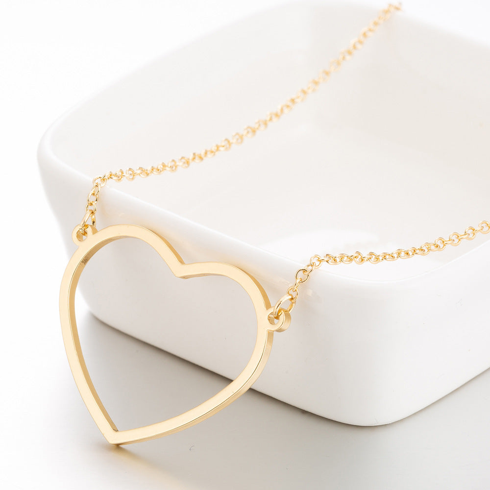 Simple Elegant Peach Heart Women's Clavicle Chain Necklace 4ea2e03a ffad 46f3 9c1f c442b10577a9