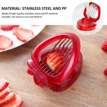 Red Strawberry Slicer Plastic Fruit Carving Tools Salad Cutter Berry Strawberry Cake Decoration Cutter Kitchen Gadgets 4ea518