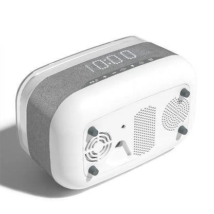 Intelligent Multifunctional Alarm Clock Bluetooth Speaker Wireless Charger Fast Charge Clock Atmosphere Night Light Home Deco