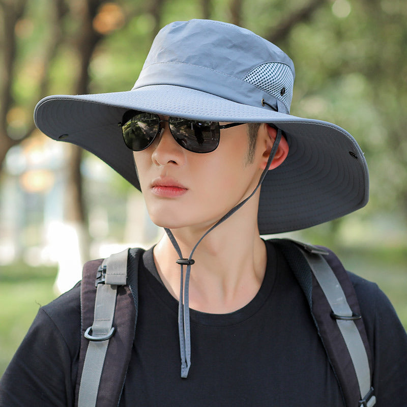 Men's Big Brim Sun Protection Fishing Fisherman Hat 4eaf51c9 f74c 4937 b8b7 bac6fd1e4028
