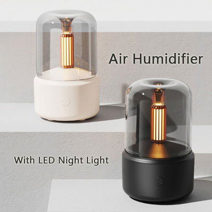 Atmosphere Light Humidifier Candlelight Aroma Diffuser Portable 120ml Electric USB Air Humidifier Cool Mist Maker Fogger 8-12