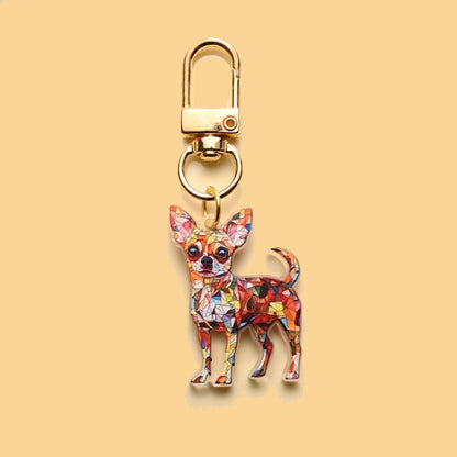 Animal Theme Cartoon Cat Puppy Acrylic Keychain