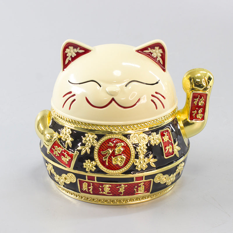 Lucky Cat Ashtray Creativity Personality Trendy Home Living Room With Cover Anti-fly Ash Uxury High-end Simple Ashtray - 图片 8