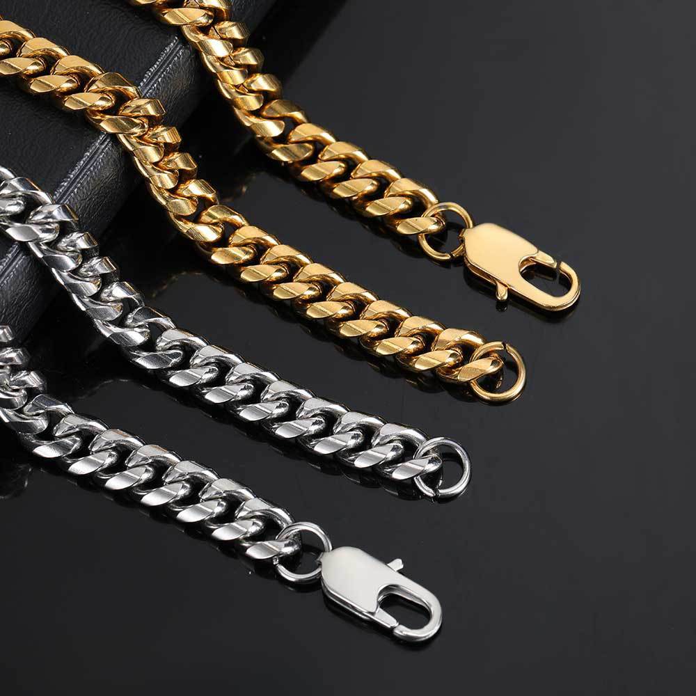 Japanese Buckle Stainless Steel Round Grinding Encrypted Cuban Bracelet 4ee91f2f d14d 4783 8fdb c6e2bcc060dd