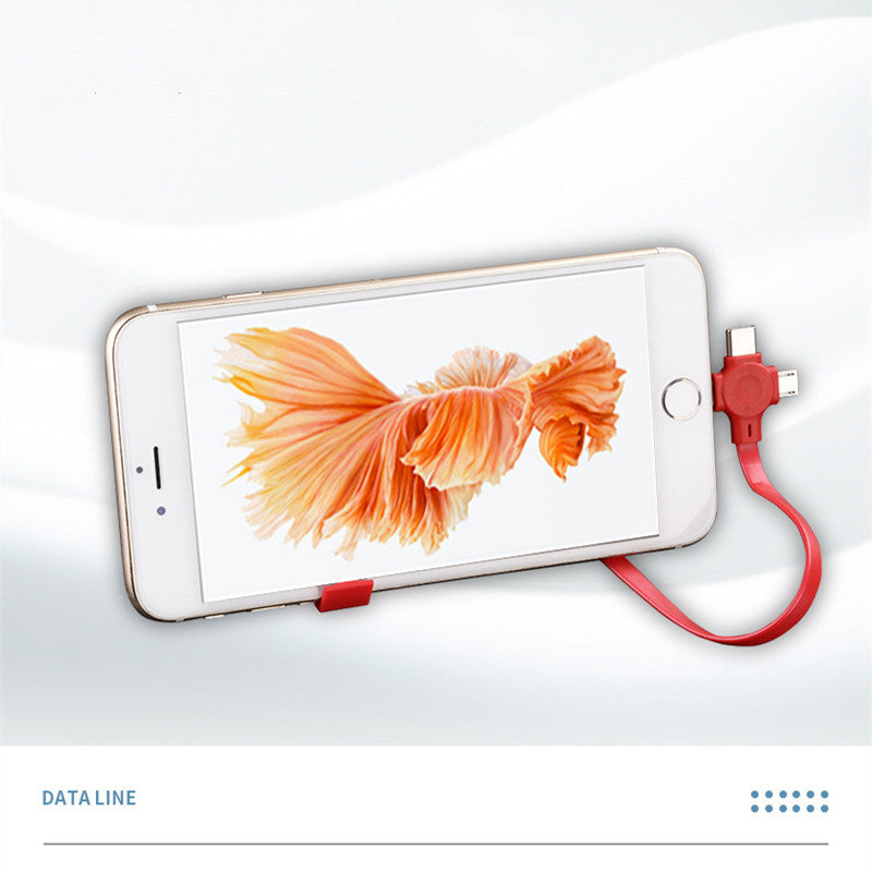 Macaron Telescopic Bracket Three-In-One Charging Cable - 图片 2