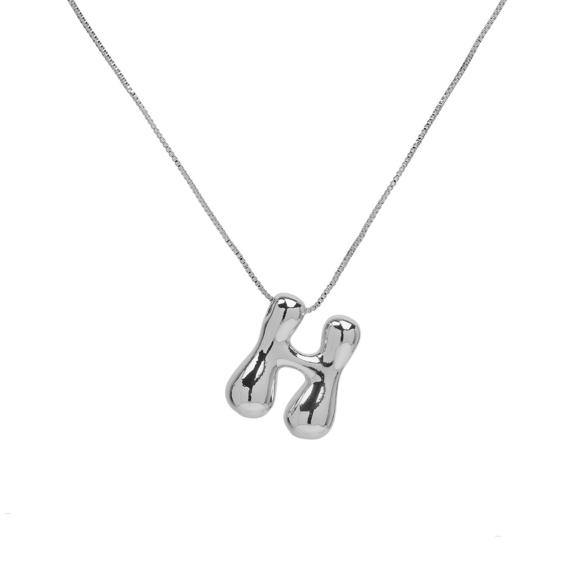 Brass Glossy Balloon English Letter Pendant Necklace 4ef87c27 d91e 4012 a550 6d617c20620a