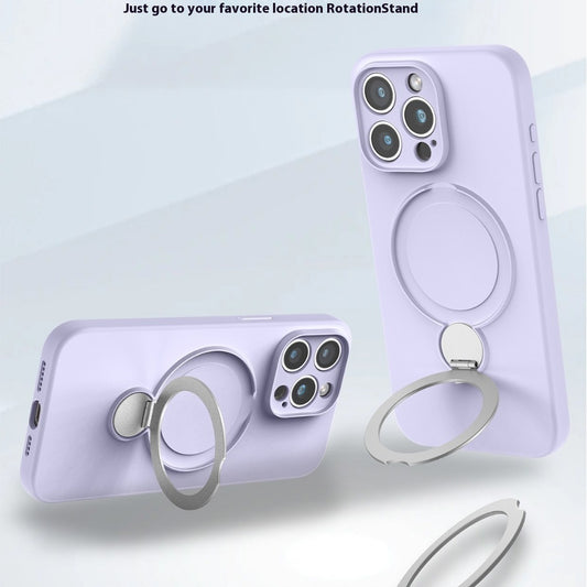 Liquid Silicone Magnetic Bracket Phone Case Applicable Anti-fall - 图片 1