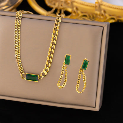 Stainless Steel Necklace Earrings Women's Jewelry Suit 4f049129 cf13 47f3 9f0f afb921ab2ae3