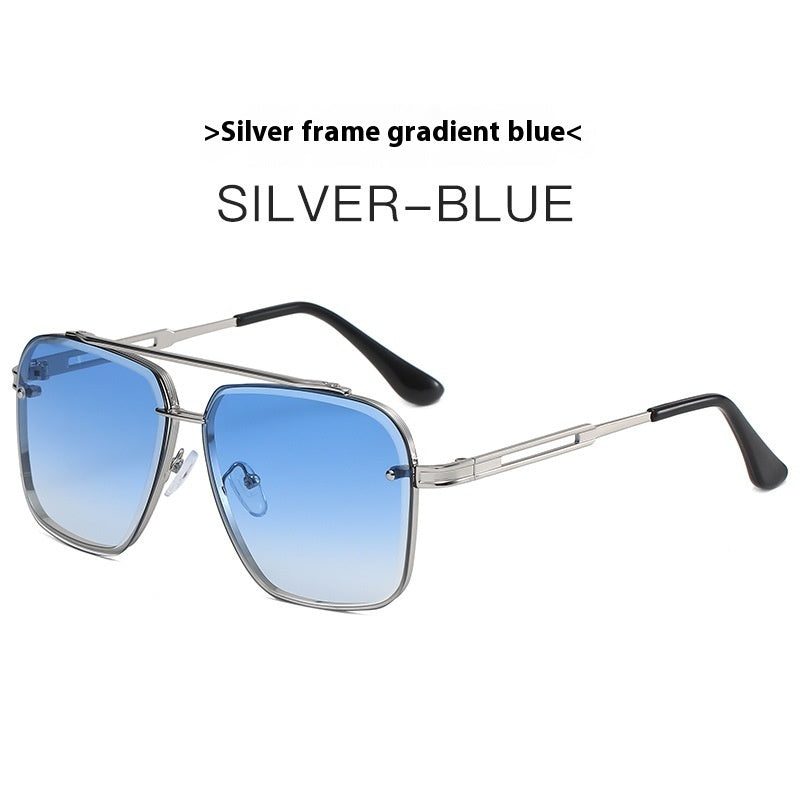 Men's Double Beam Trimmed Metal Box Sunglasses 4f05a92d 18cd 47d7 babc d980c8e9bcb3 trans