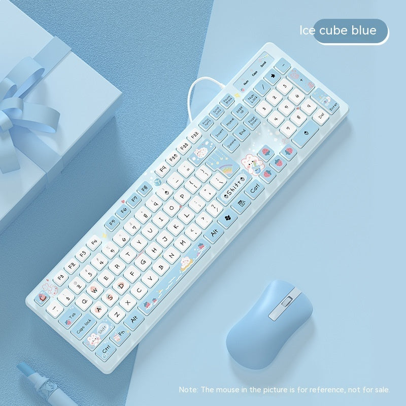 Milk Tea Rabbit Cute Chocolate Wired Keyboard - 图片 7