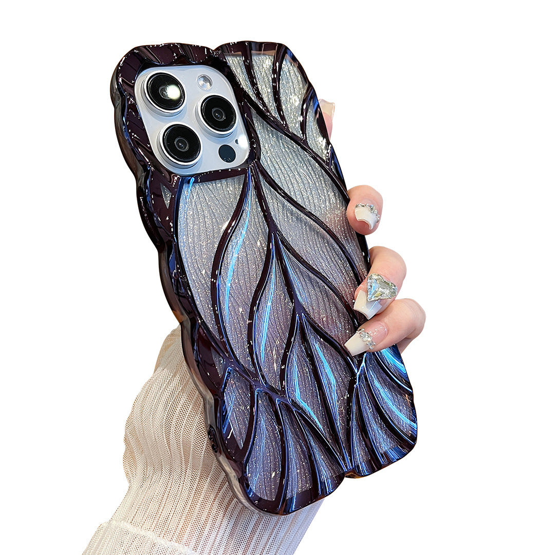 Three-dimensional Leaves Phone Case Light Luxury Electroplating 4f10ad0b 624f 4744 8734 4785bc33a3f7