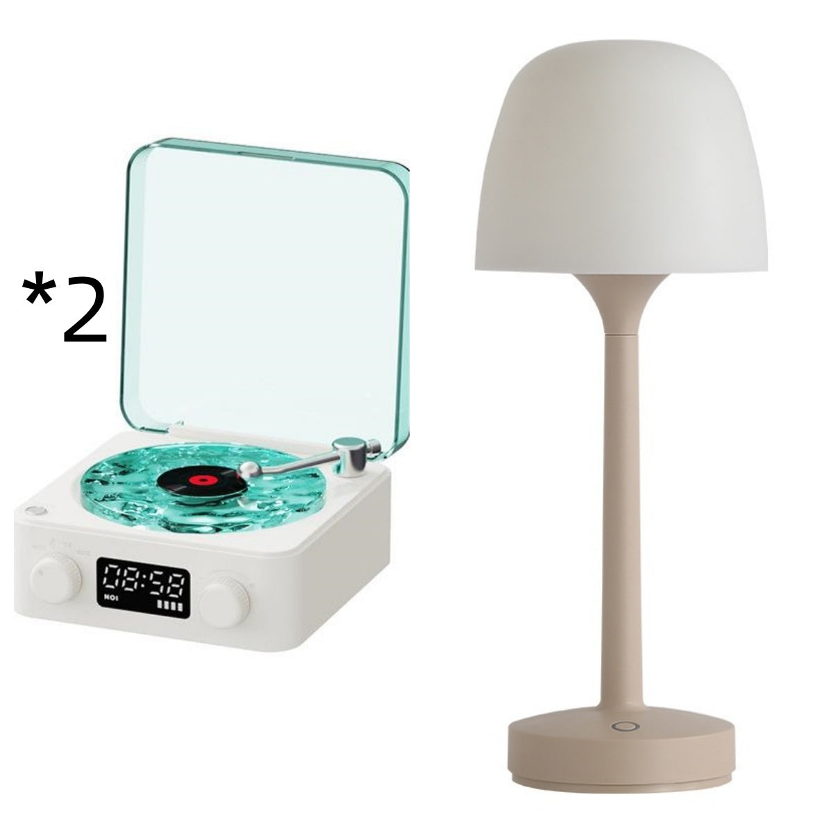 Retro Turntable Speaker Wireless Bluetooth-compatible 5.0 Vinyl Record Player Stereo Sound With White Noise RGB Projection La