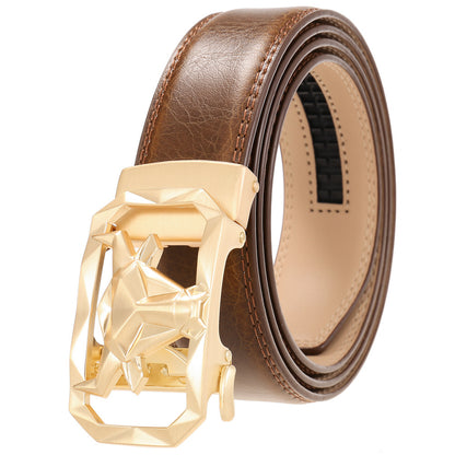 Fashion Men's Leather Belt Alloy Automatic Buckle 4f4a6b7b f509 46b7 9f75 06a3c3c303c1