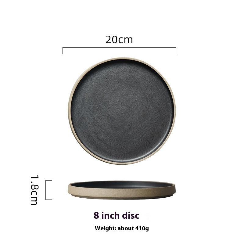 Home Retro Circle And Creative Pottery Clay Handmade Deep Plates 4f7d43ac e5c1 4505 89ca 94196c3d8d0d