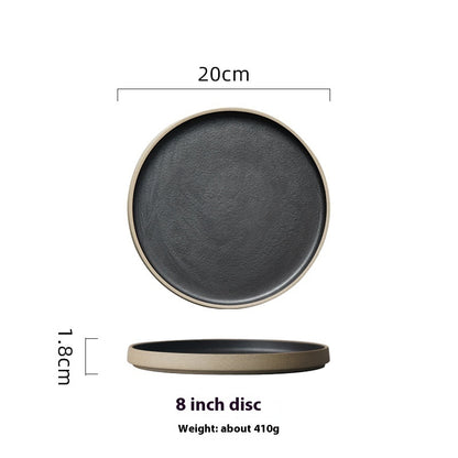 Home Retro Circle And Creative Pottery Clay Handmade Deep Plates 4f7d43ac e5c1 4505 89ca 94196c3d8d0d