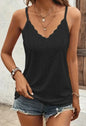 Solid Color V Neck Eyelet Cami Top, Elegant Scallop Trim Sleeveless Top For Spring & Summer, Women's Clothing 4f867675 7524 4
