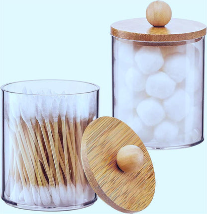 Cotton Swab Storage Box Acrylic Portable Round Container 4f8aa477 d0a8 4d1b 9c47 9c4b80da1e4f